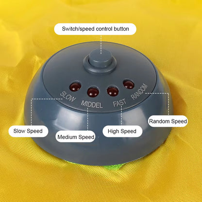 4 Speeds Motion Undercover Mouse Fabric Moving Feather Interactive Pet Toy for Cat Kitty Automatic Electric Cat Toy Plate